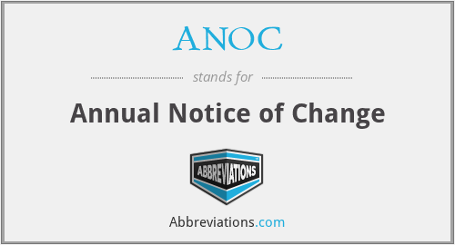 ANOC - Annual Notice of Change