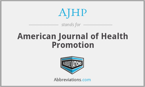 AJHP - American Journal of Health Promotion