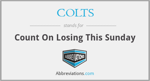 COLTS - Count On Losing This Sunday
