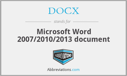 DOCX - Microsoft Word 2007/2010/2013 document