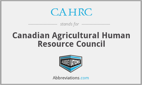 CAHRC - Canadian Agricultural Human Resource Council