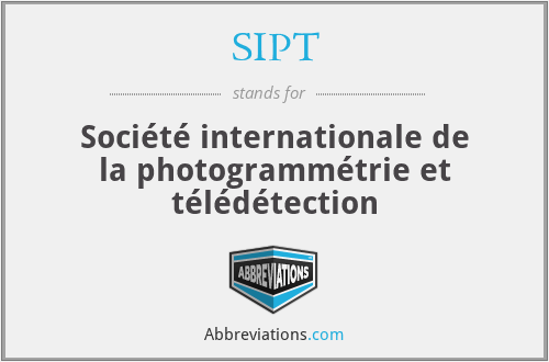 SIPT - Société internationale de la photogrammétrie et télédétection