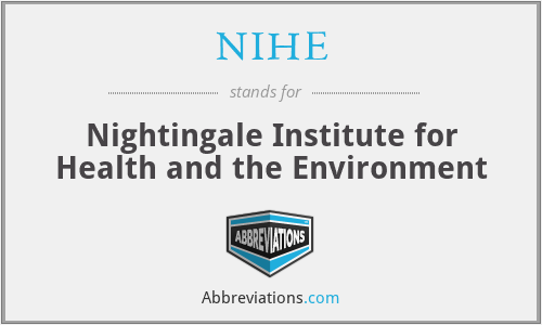 NIHE - Nightingale Institute for Health and the Environment