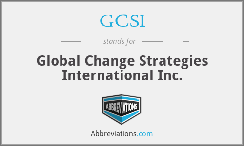 GCSI - Global Change Strategies International Inc.