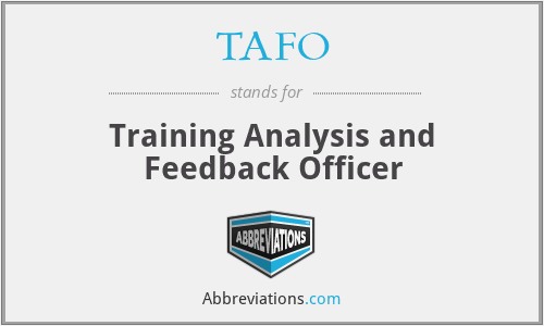 TAFO - Training Analysis and Feedback Officer