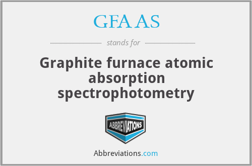 GFAAS - Graphite furnace atomic absorption spectrophotometry