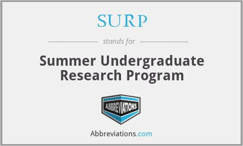 SURP - Summer Undergraduate Research Program