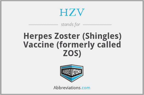 HZV - Herpes Zoster (Shingles) Vaccine (formerly called ZOS)