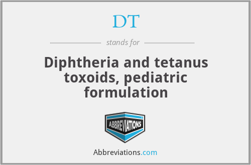 DT - Diphtheria and tetanus toxoids, pediatric formulation