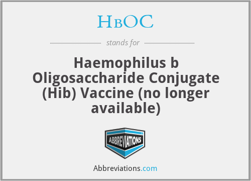 HbOC - Haemophilus b Oligosaccharide Conjugate (Hib) Vaccine (no longer available)