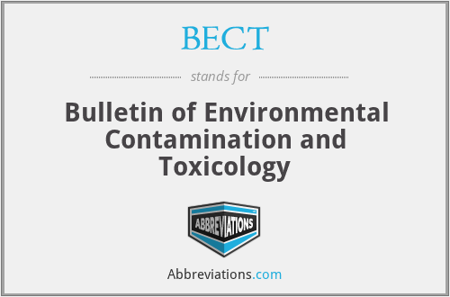 BECT - Bulletin of Environmental Contamination and Toxicology