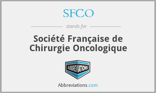 SFCO - Société Française de Chirurgie Oncologique