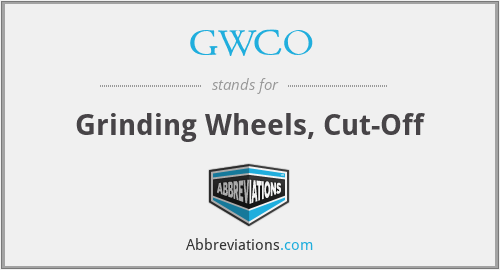 GWCO - Grinding Wheels, Cut-Off