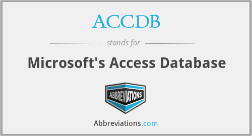 ACCDB - Microsoft's Access Database