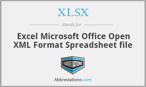 XLSX - Excel Microsoft Office Open XML Format Spreadsheet file