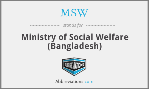 MSW - Ministry of Social Welfare (Bangladesh)