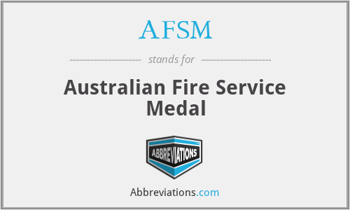 AFSM - Australian Fire Service Medal