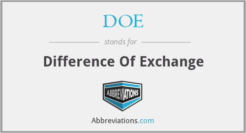 DOE - Difference Of Exchange