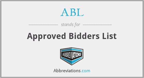 ABL - Approved Bidders List