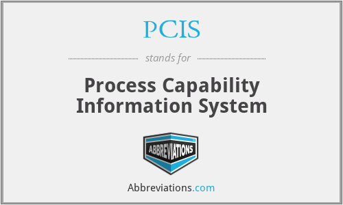PCIS - Process Capability Information System