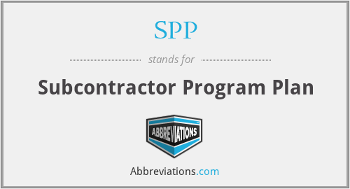 SPP - Subcontractor Program Plan