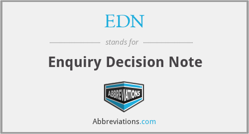 EDN - Enquiry Decision Note
