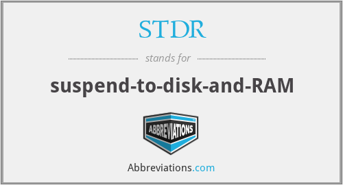 STDR - suspend-to-disk-and-RAM