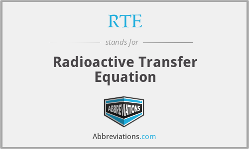 RTE - Radioactive Transfer Equation