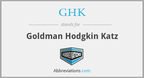 GHK - Goldman Hodgkin Katz