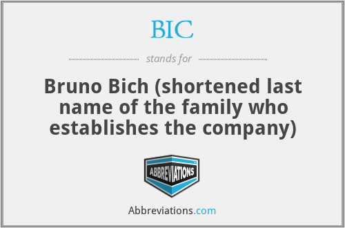 BIC - Bruno Bich (shortened last name of the family who establishes the company)