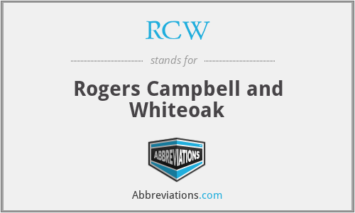 RCW - Rogers Campbell and Whiteoak