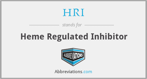 HRI - Heme Regulated Inhibitor