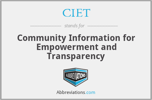 CIET - Community Information for Empowerment and Transparency