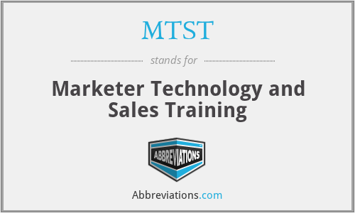 MTST - Marketer Technology and Sales Training