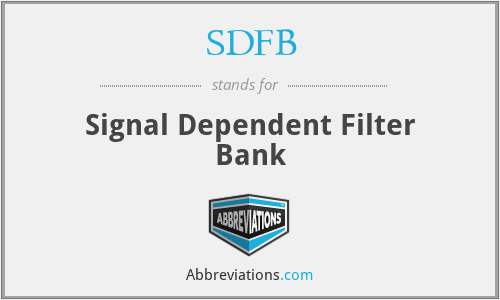 SDFB - Signal Dependent Filter Bank