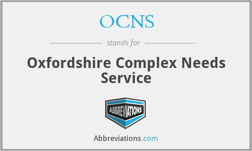 OCNS - Oxfordshire Complex Needs Service