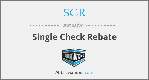 SCR - Single Check Rebate
