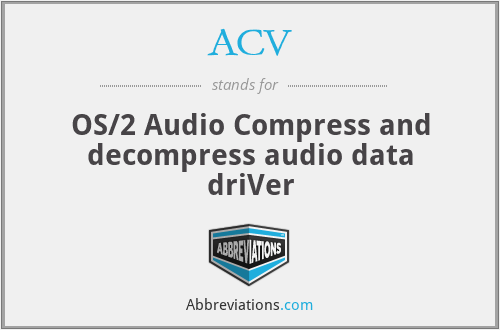 ACV - OS/2 Audio Compress and decompress audio data driVer