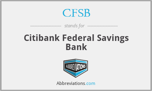 CFSB - Citibank Federal Savings Bank
