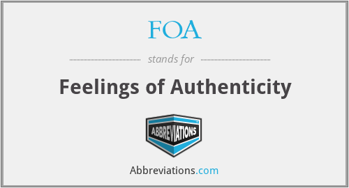 FOA - Feelings of Authenticity