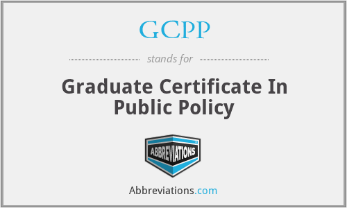 GCPP - Graduate Certificate In Public Policy
