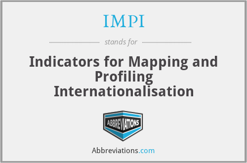 IMPI - Indicators for Mapping and Profiling Internationalisation