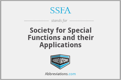 SSFA - Society for Special Functions and their Applications
