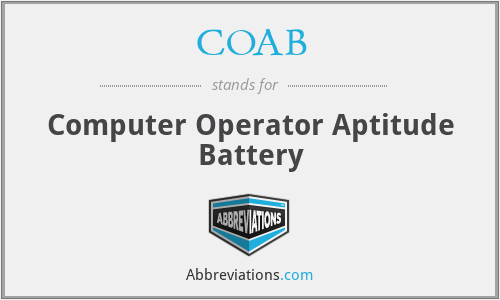 COAB - Computer Operator Aptitude Battery