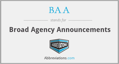 BAA - Broad Agency Announcements