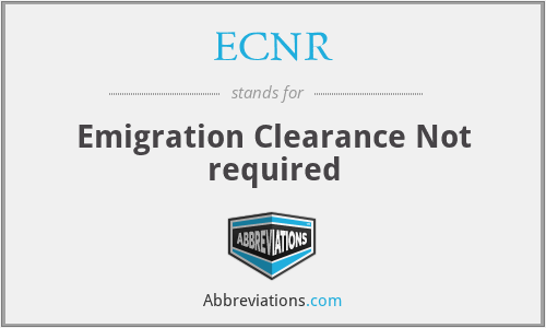 ECNR - Emigration Clearance Not required