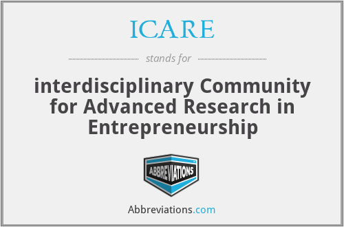 ICARE - interdisciplinary Community for Advanced Research in Entrepreneurship