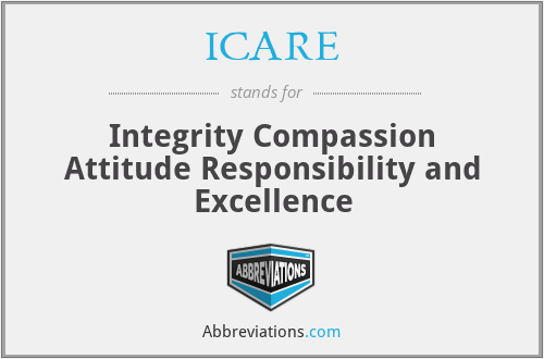 ICARE - Integrity Compassion Attitude Responsibility and Excellence