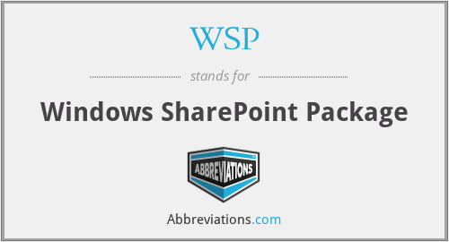 WSP - Windows SharePoint Package