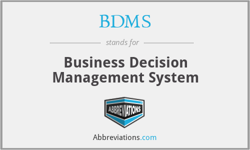 BDMS - Business Decision Management System